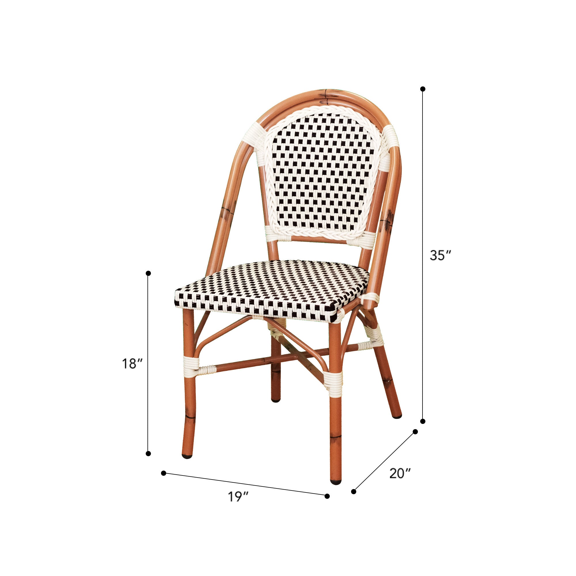 Paris Cafe Patio Dining Chair #color_cream/black