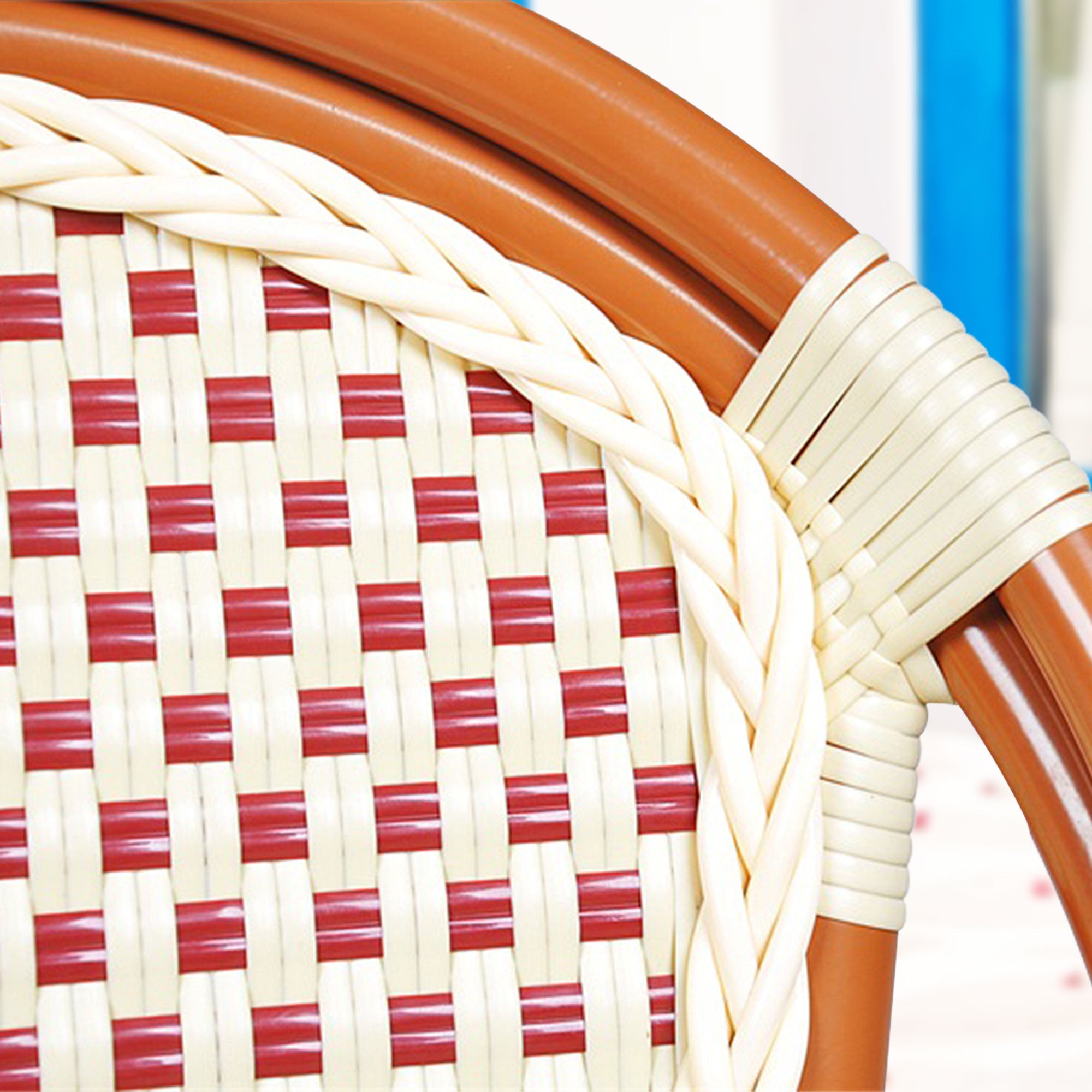 Paris Cafe Patio Dining Chair #color_cream/burgundy