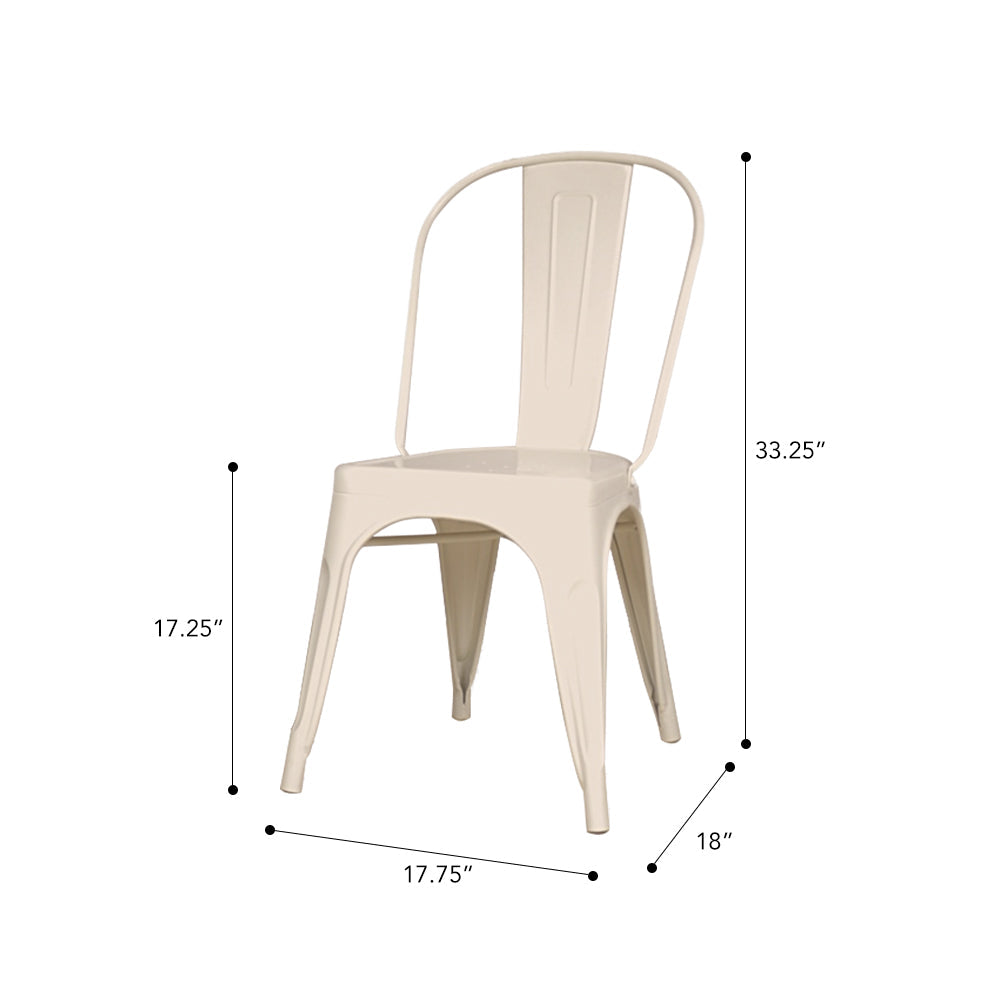 Marais A Dining Chair with Metal Seat #color_Ivory