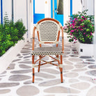 Paris Cafe Patio Dining Chair #color_cream/black