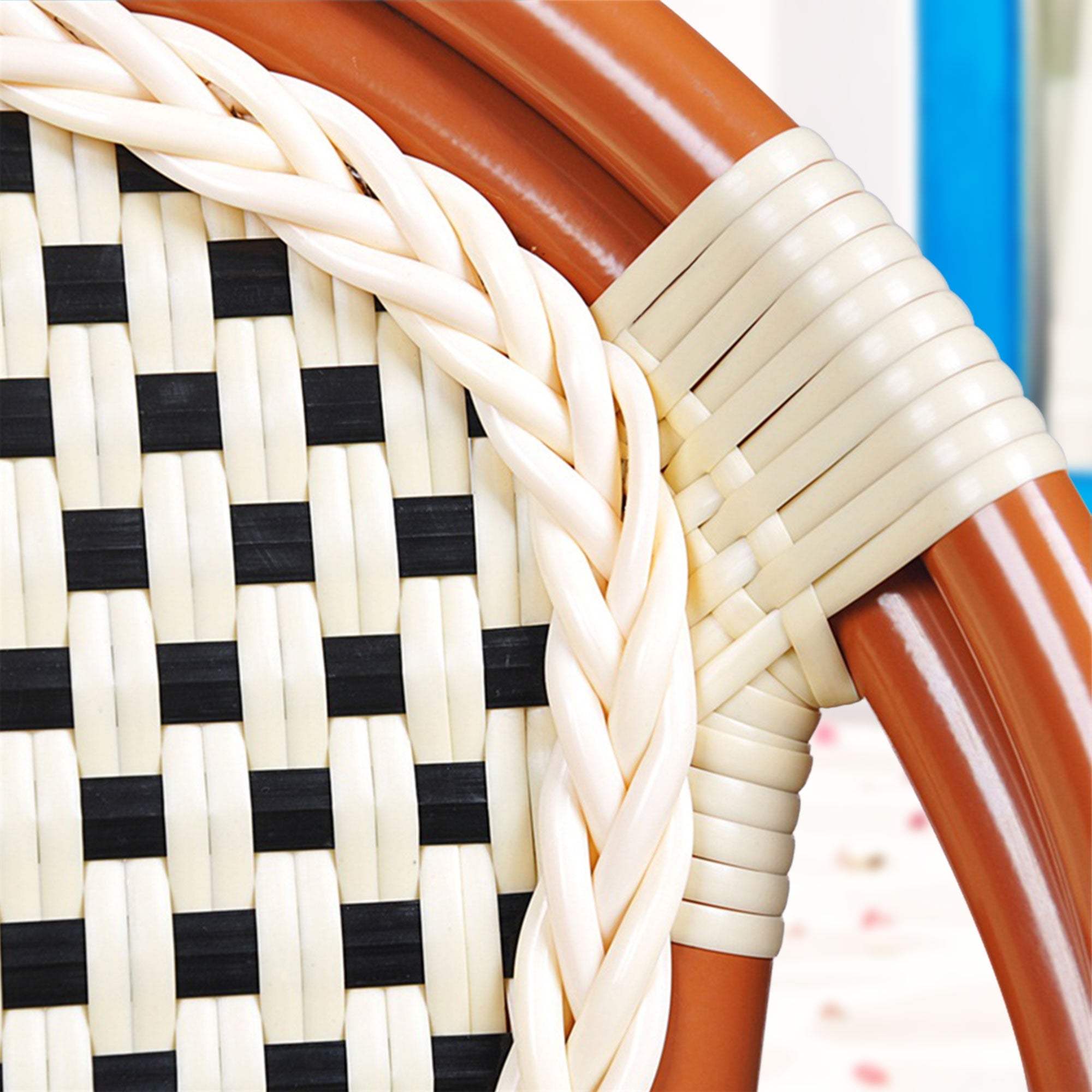 Paris Cafe Patio Dining Chair #color_cream/black