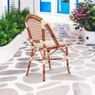Paris Cafe Patio Dining Chair #color_cream/burgundy