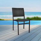 Hermosa Patio Dining Chair #color_Black Weave/Black Frame