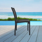 Hermosa Patio Dining Chair #color_Black Weave/Black Frame
