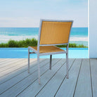 Hermosa Patio Dining Chair #color_Natural Weave/Silver Frame