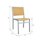 Hermosa Patio Dining Chair #color_Natural Weave/Silver Frame