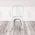 Marais A Dining Chair with Metal Seat #color_White