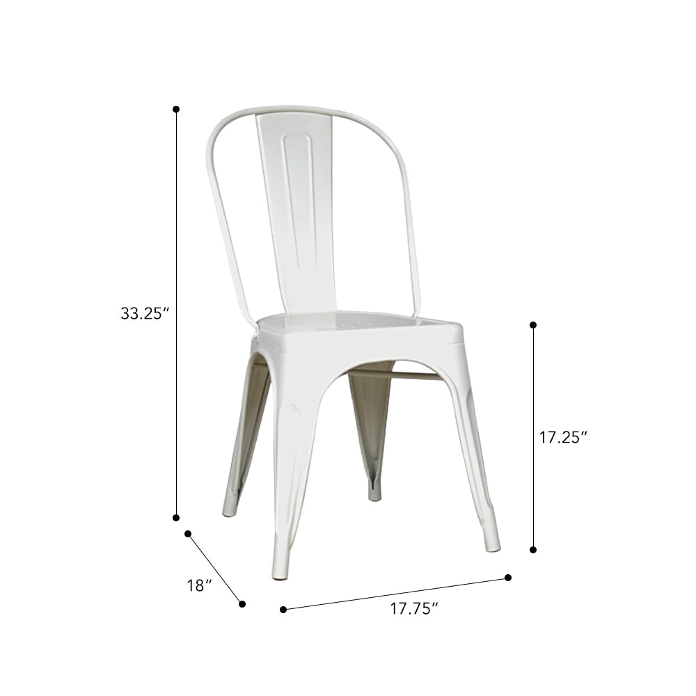 Marais A Dining Chair with Metal Seat #color_White