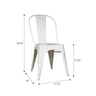 Marais A Dining Chair with Metal Seat #color_White