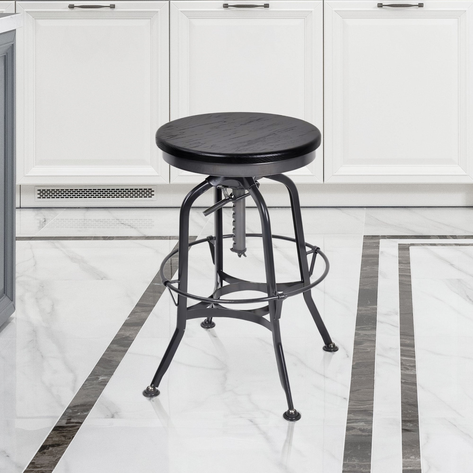 Toledo Bar Stool #color_Black/Gunmetal