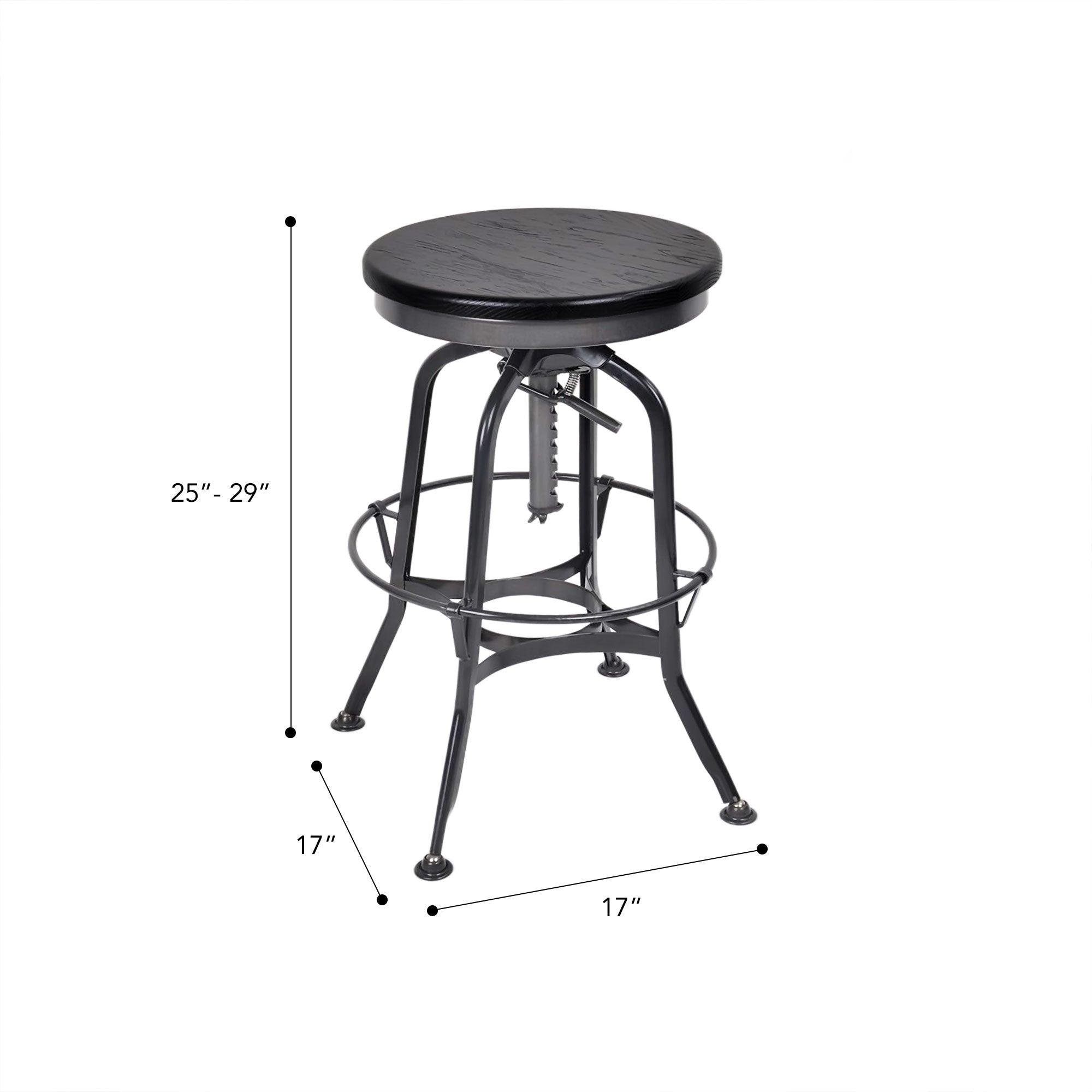 Toledo Bar Stool #color_Black/Gunmetal